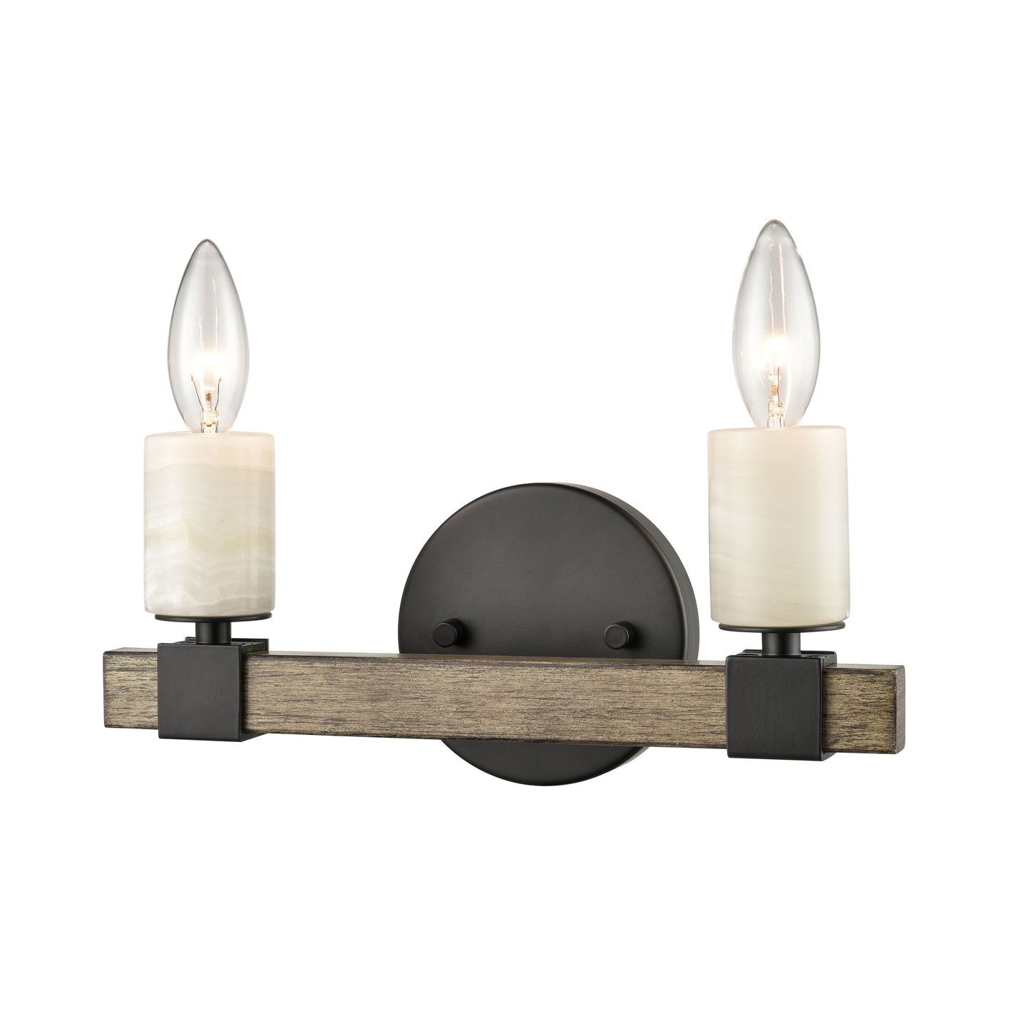 ELK SHOWROOM 15467/2 Stone Manor 12'' Wide 2-Light Vanity Light - Matte Black