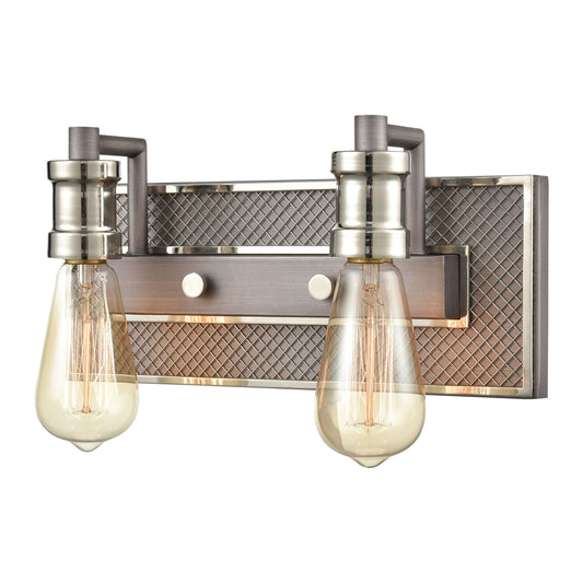 ELK SHOWROOM 15492/2 Gridiron 13'' Wide 2-Light Vanity Light - Weathered Zinc