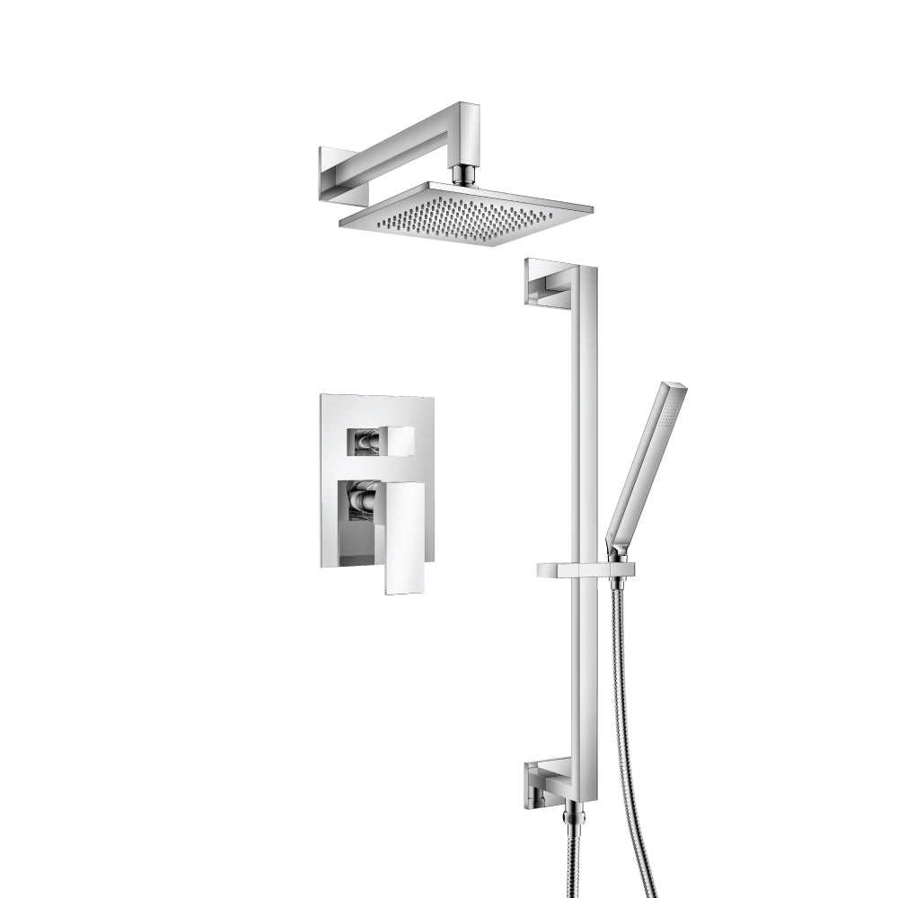 ISENBERG 160.3450CP Chrome Serie 160 Two Output Shower Set With Shower Head, Hand Held And Slide Bar