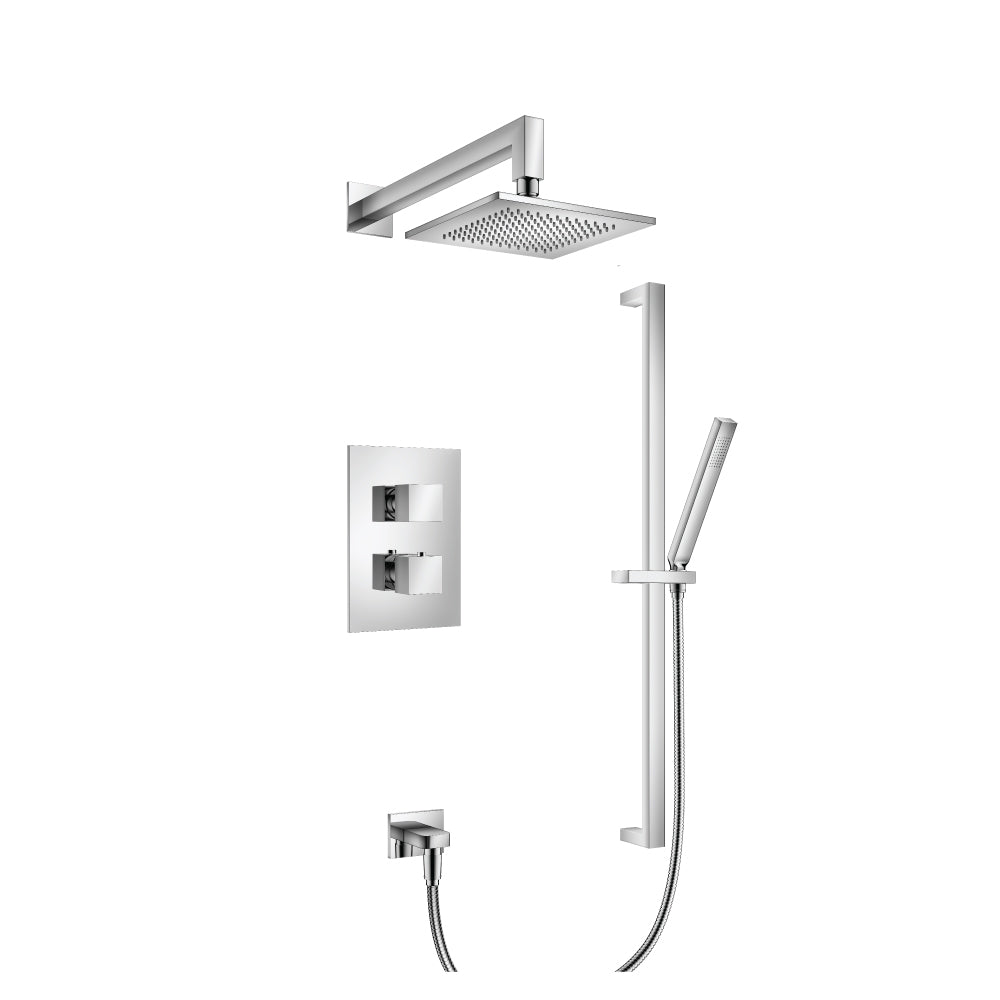 ISENBERG 160.7100CP Chrome Serie 160 Two Output Shower Set With Shower Head, Hand Held And Slide Bar