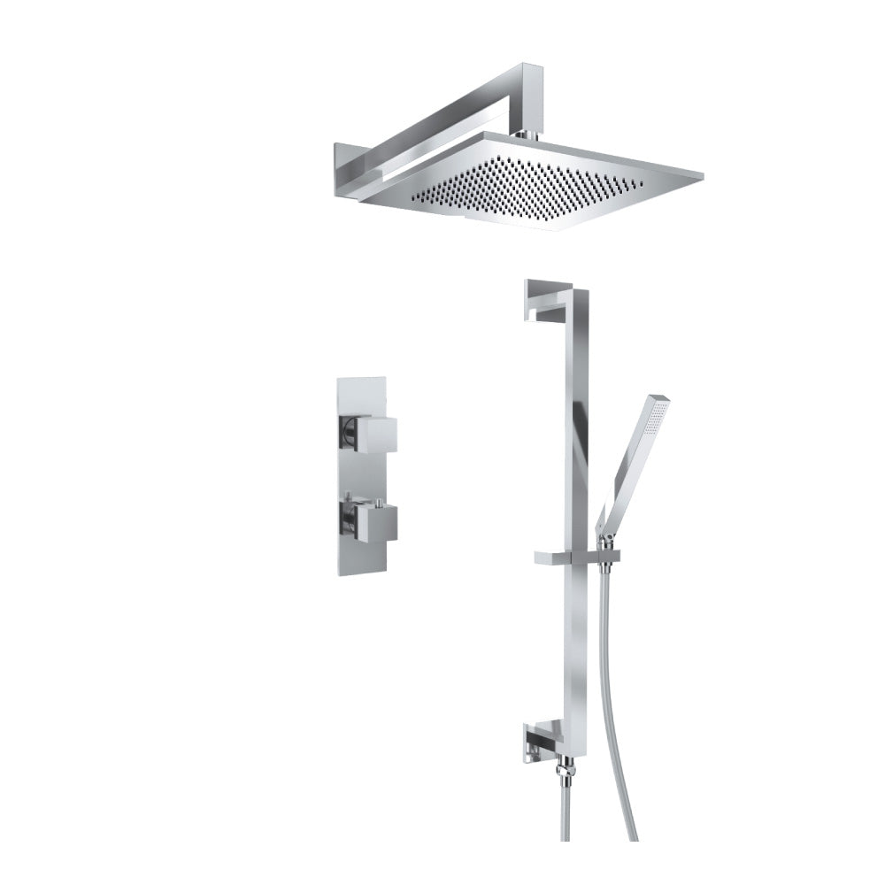 ISENBERG 160.7350BN Brushed Nickel PVD Serie 160 Two Output Shower Set With Shower Head, Hand Held And Slide Bar