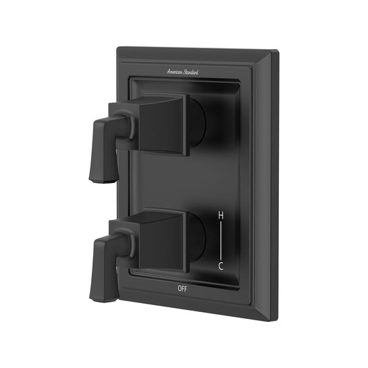 AMERICAN-STANDARD TU455740.243, Town Square S 2-Handle Integrated Shower Diverter Trim Only in Matte Black
