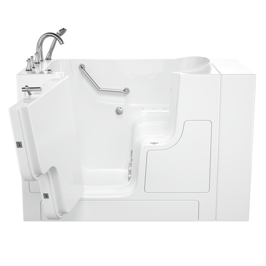 AMERICAN-STANDARD SS9OD5230LD-WH-PC, Gelcoat Premium Series 30 in. x 52 in. Outward Opening Door Walk-In Bathtub with Air Spa and Whirlpool system in Wib White