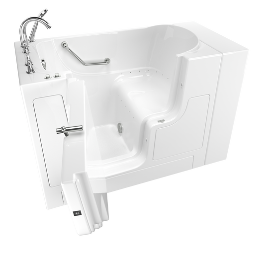 AMERICAN-STANDARD SS9OD5230LA-WH-PC, Gelcoat Premium Series 30 in. x 52 in. Outward Opening Door Walk-In Bathtub with Air Spa system in Wib White