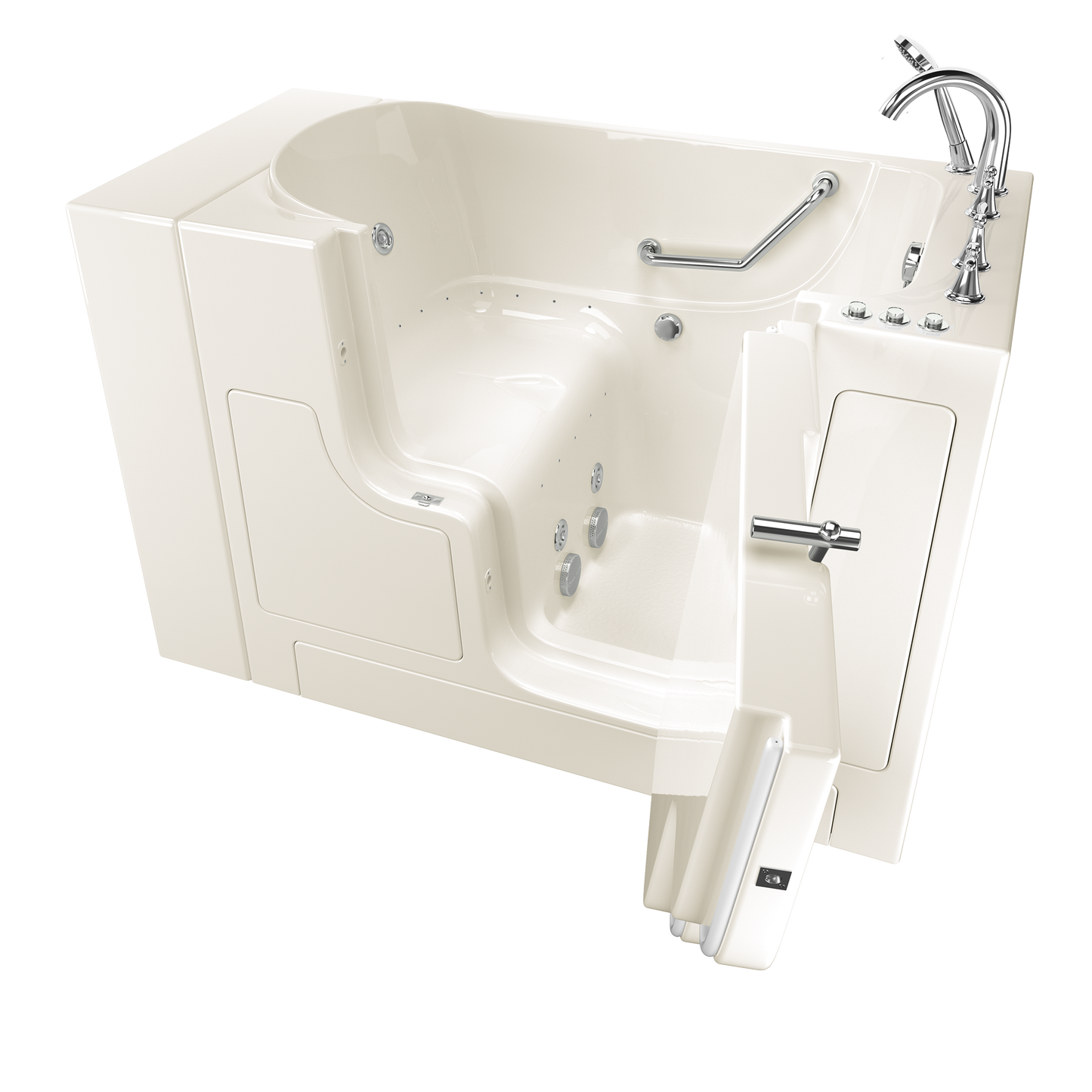 AMERICAN-STANDARD SS9OD5230RD-BC-PC, Gelcoat Premium Series 30 in. x 52 in. Outward Opening Door Walk-In Bathtub with Air Spa and Whirlpool system in Wib Linen