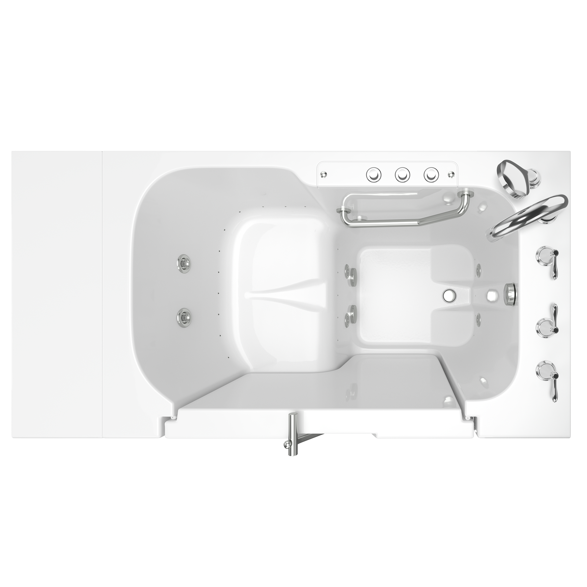 AMERICAN-STANDARD SS9OD5232RD-WH-PC, Gelcoat Premium Series 32 in. x 52 in. Outward Opening Door Walk-In Bathtub with Air Spa and Whirlpool system in Wib White