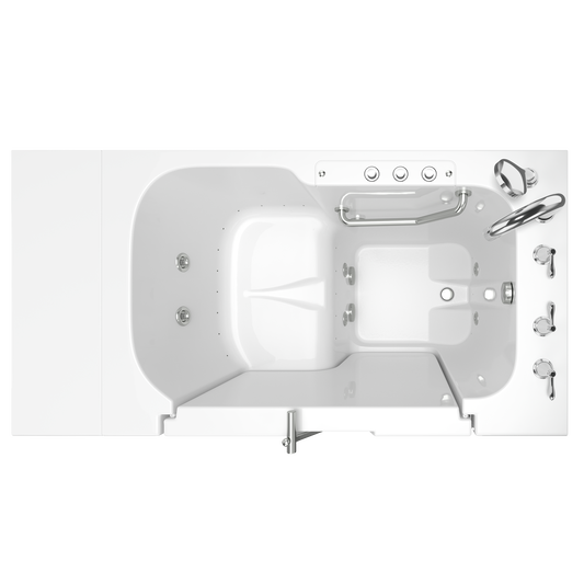 AMERICAN-STANDARD SS9OD5232RD-WH-PC, Gelcoat Premium Series 32 in. x 52 in. Outward Opening Door Walk-In Bathtub with Air Spa and Whirlpool system in Wib White