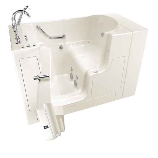 AMERICAN-STANDARD SS9OD5230LD-BC-PC, Gelcoat Premium Series 30 in. x 52 in. Outward Opening Door Walk-In Bathtub with Air Spa and Whirlpool system in Wib Linen