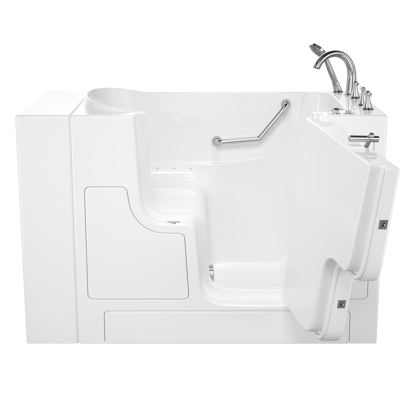 AMERICAN-STANDARD SS9OD5230RA-WH-PC, Gelcoat Premium Series 30 in. x 52 in. Outward Opening Door Walk-In Bathtub with Air Spa system in Wib White