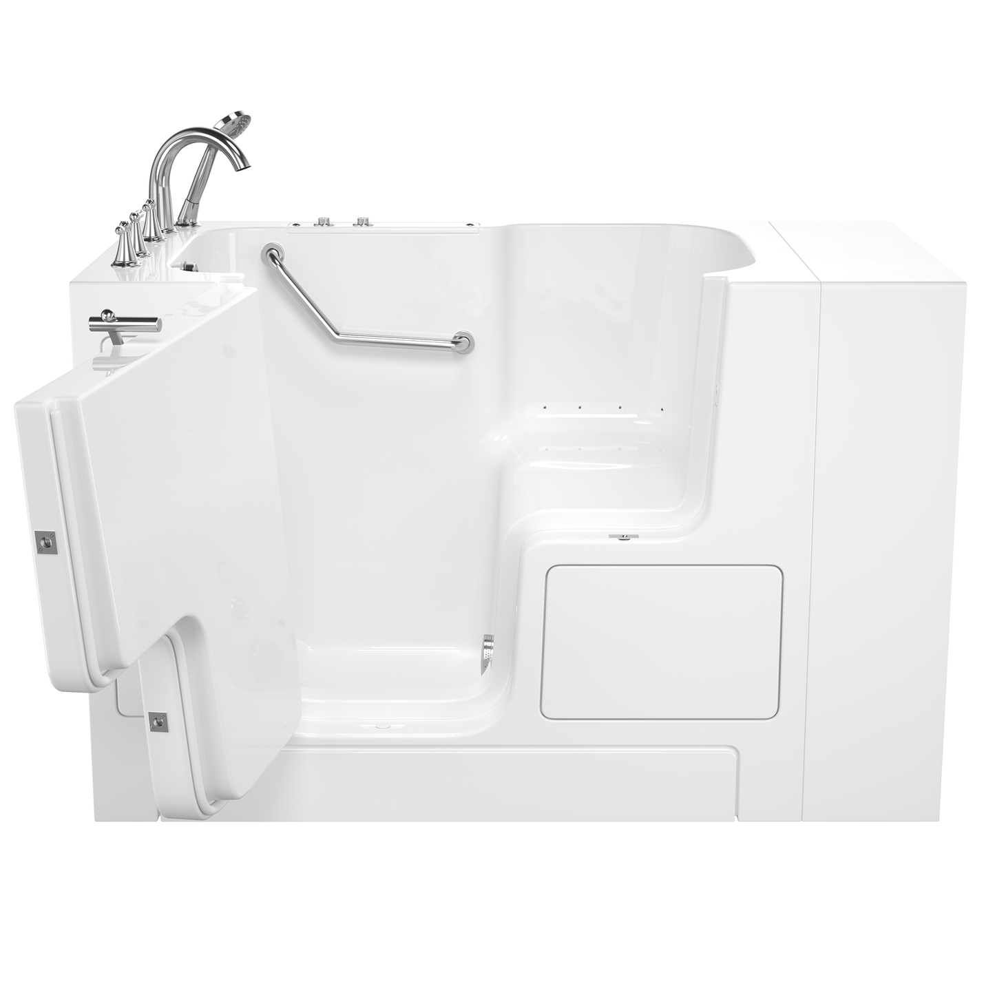 AMERICAN-STANDARD SS9OD5232LA-WH-PC, Gelcoat Premium Series 32 in. x 52 in. Outward Opening Door Walk-In Bathtub with Air Spa system in Wib White