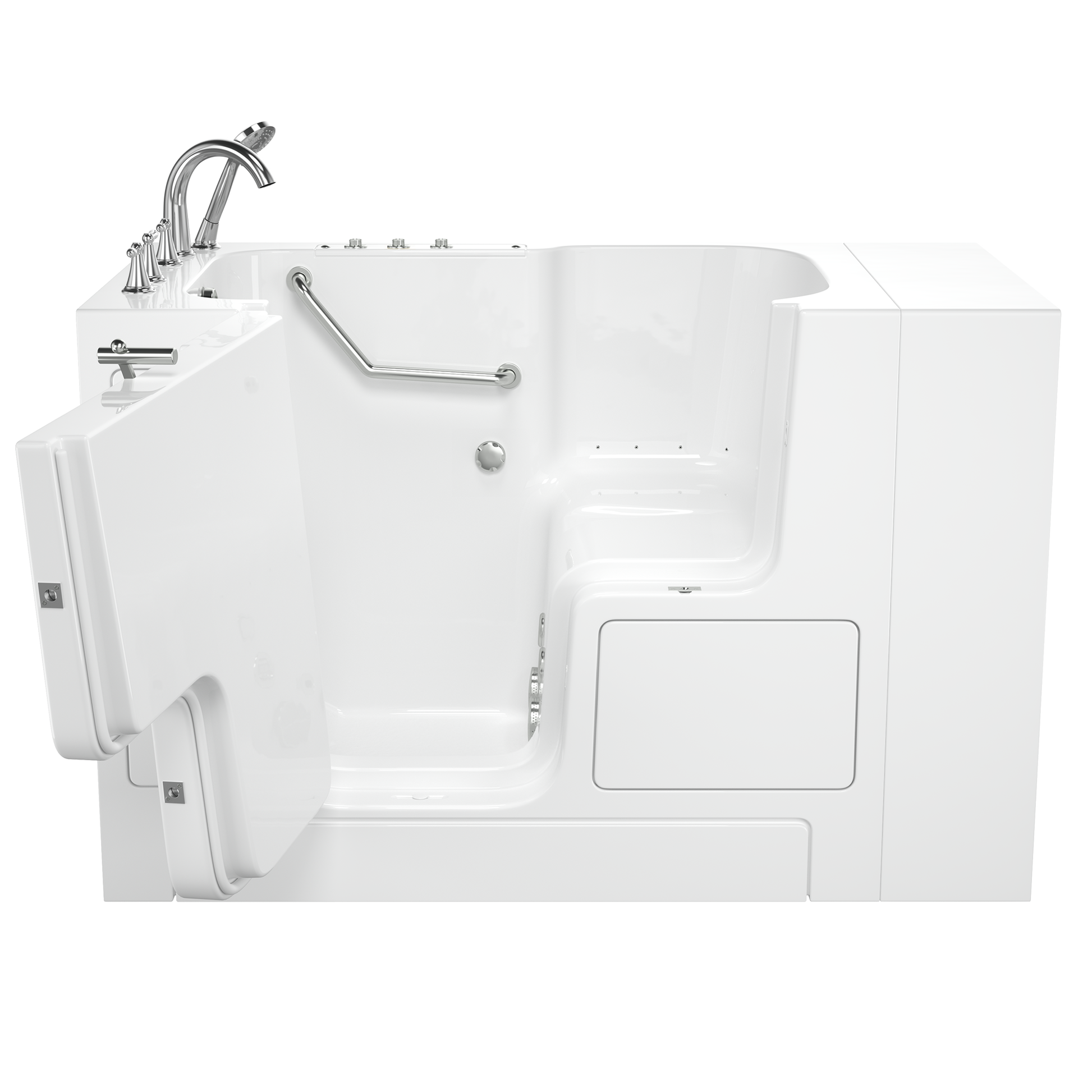 AMERICAN-STANDARD SS9OD5232LD-WH-PC, Gelcoat Premium Series 32 in. x 52 in. Outward Opening Door Walk-In Bathtub with Air Spa and Whirlpool system in Wib White