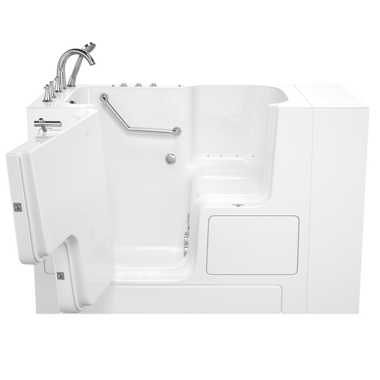 AMERICAN-STANDARD SS9OD5232LD-WH-PC, Gelcoat Premium Series 32 in. x 52 in. Outward Opening Door Walk-In Bathtub with Air Spa and Whirlpool system in Wib White