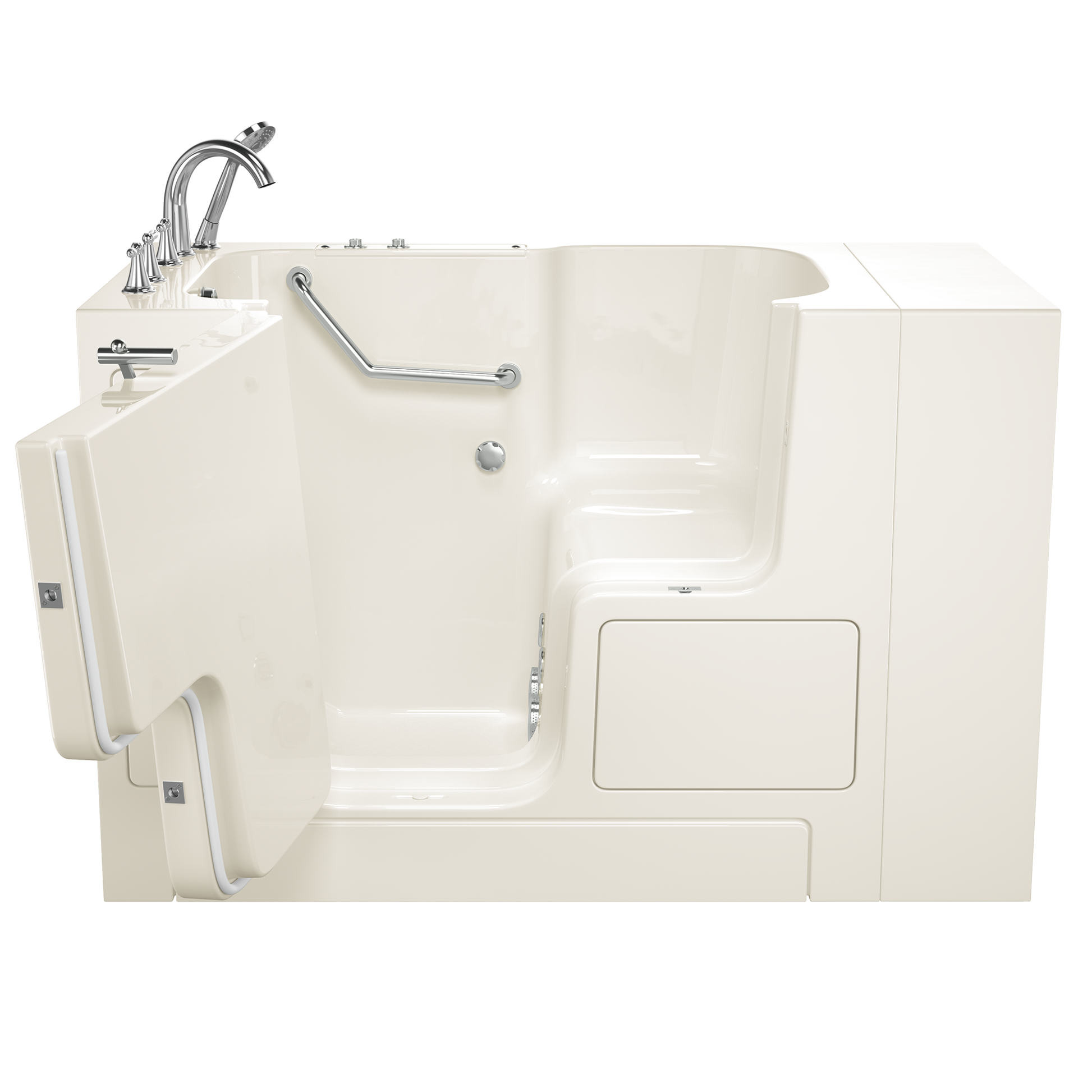 AMERICAN-STANDARD SS9OD5232LJ-BC-PC, Gelcoat Premium Series 32 in. x 52 in. Outward Opening Door Walk-In Bathtub with Whirlpool system in Wib Linen