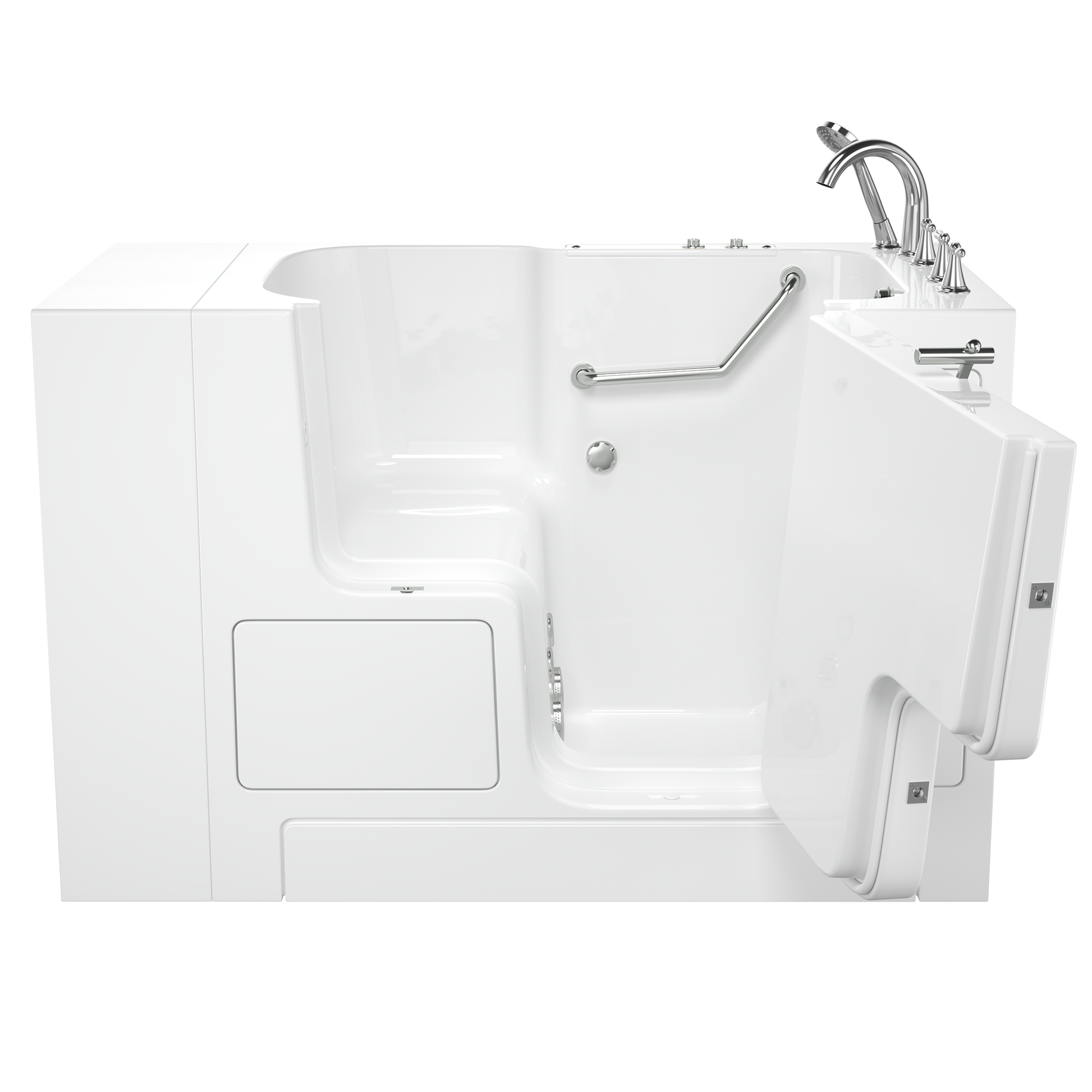 AMERICAN-STANDARD SS9OD5232RJ-WH-PC, Gelcoat Premium Series 32 in. x 52 in. Outward Opening Door Walk-In Bathtub with Whirlpool system in Wib White