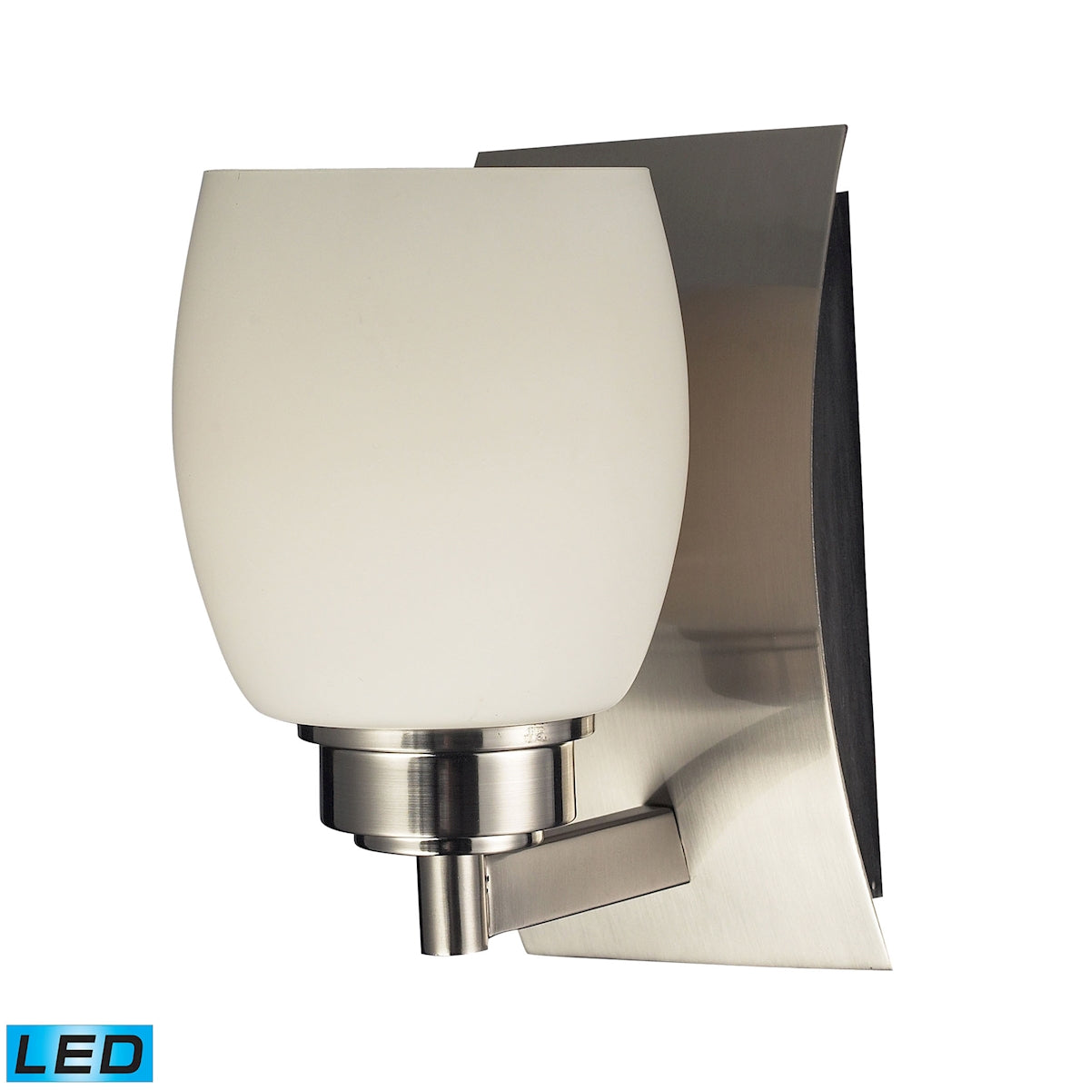 ELK SHOWROOM 17100/1-LED Northport 1-Light Vanity Lamp in Satin Nickel with Opal Glass - Includes LED Bulb