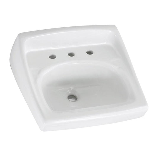 AMERICAN-STANDARD 0356915.020, Lucerne Wall-Hung Sink Less Overflow With 8-Inch Widespread in White