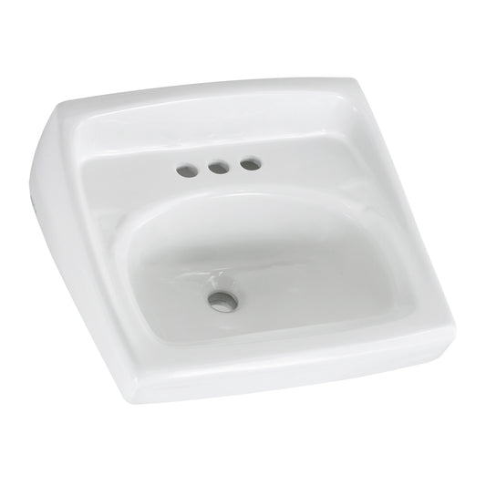 AMERICAN-STANDARD 0355912.020, Lucerne Wall-Hung Sink Less Overflow With 4-Inch Centerset in White