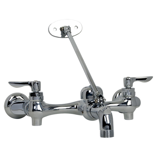 AMERICAN-STANDARD 8344012.002, Top Brace Wall-Mount Service Sink Faucet with 6-Inch Vacuum Breaker Spout in Chrome
