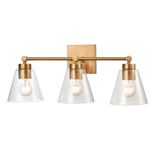 ELK SHOWROOM 18334/3 East Point 24'' Wide 3-Light Vanity Light - Satin Brass