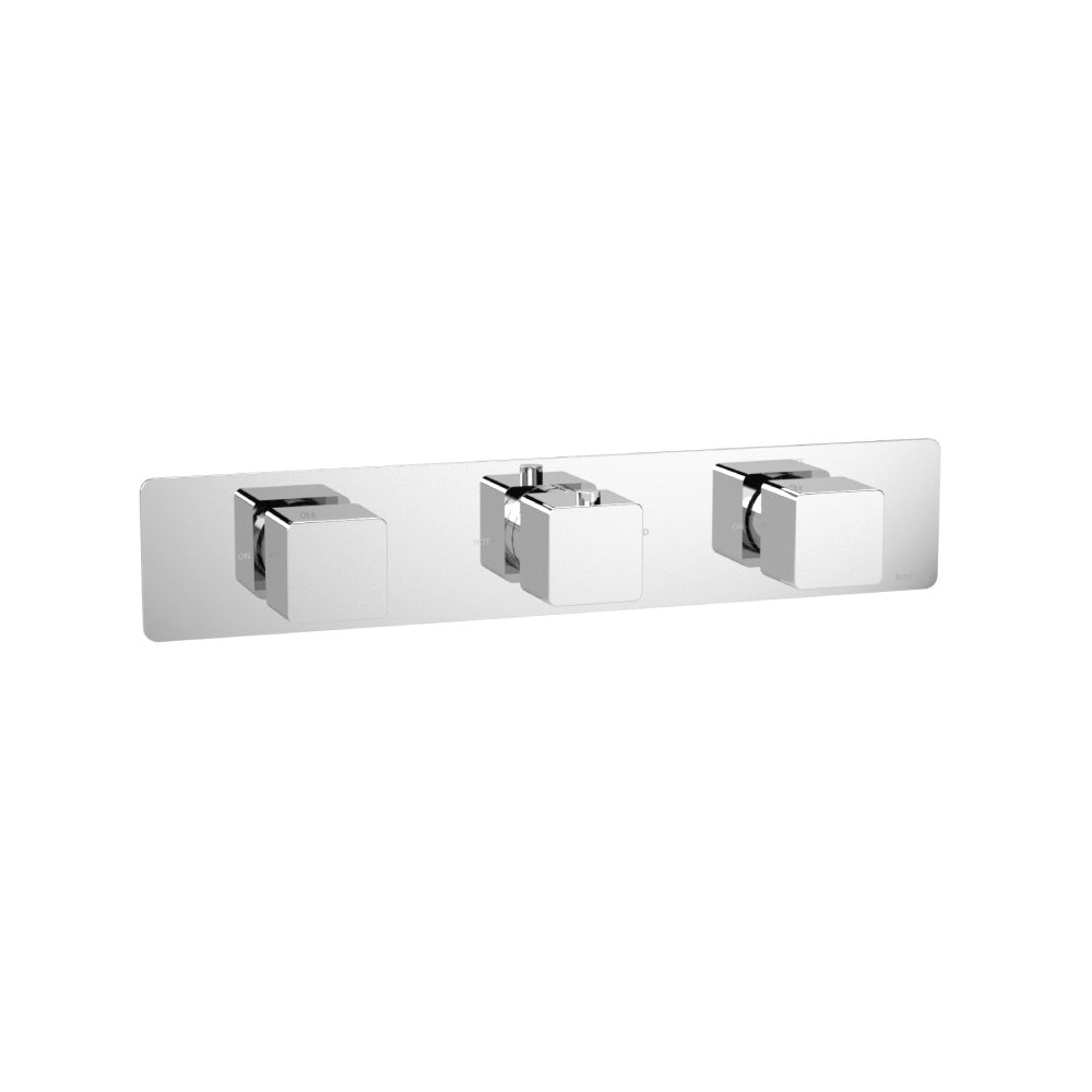 ISENBERG 196.2715TBN Brushed Nickel PVD Serie 196 Trim For Horizontal Thermostatic Valve with 2 Volume Controls