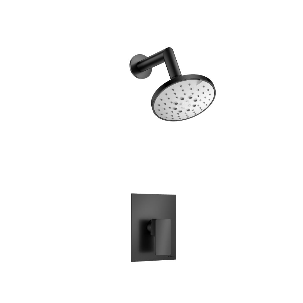 ISENBERG 196.3000MB Matte Black Serie 196 Single Output Shower Set With ABS Shower Head & Arm