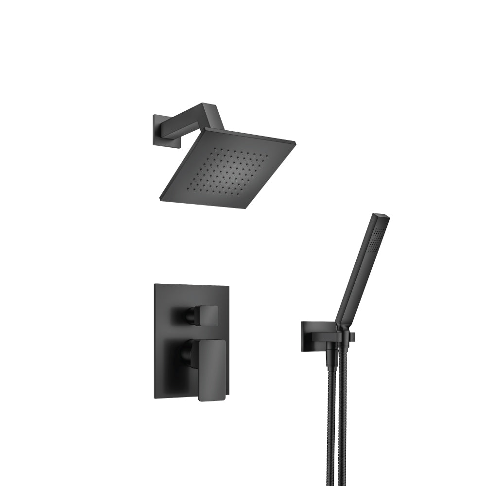 ISENBERG 196.3250MB Matte Black Serie 196 Two Output Shower Set With Shower Head And Hand Held