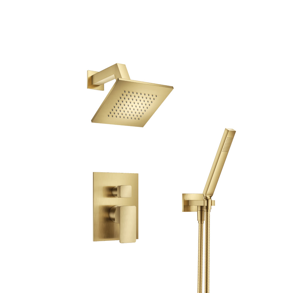 ISENBERG 196.3250SB Satin Brass PVD Serie 196 Two Output Shower Set With Shower Head And Hand Held