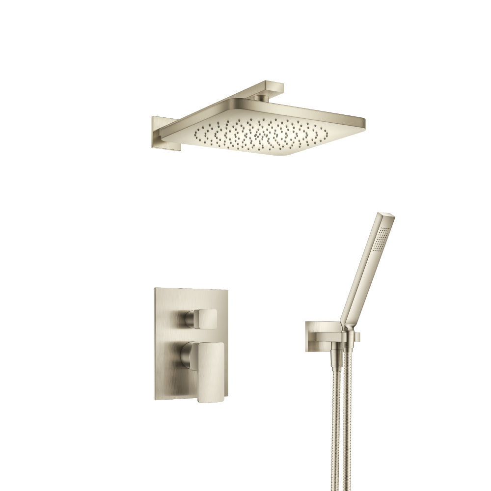 ISENBERG 196.3300BN Brushed Nickel PVD Serie 196 Two Output Shower Set With Shower Head And Hand Held