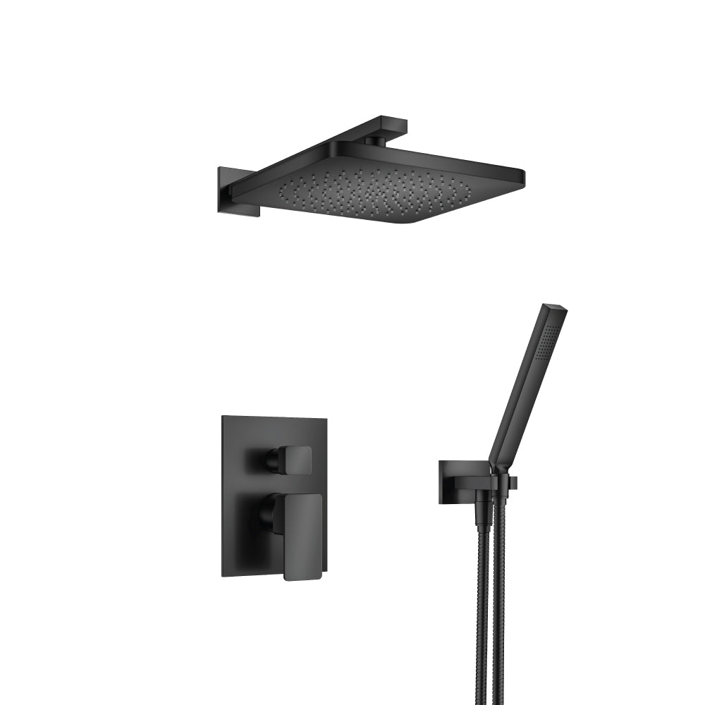 ISENBERG 196.3300MB Matte Black Serie 196 Two Output Shower Set With Shower Head And Hand Held