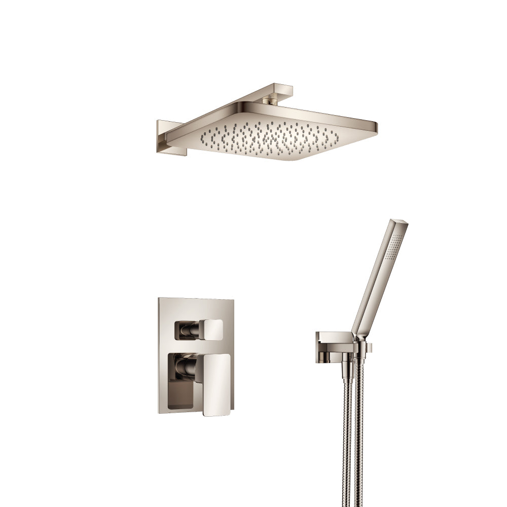 ISENBERG 196.3300PN Polished Nickel PVD Serie 196 Two Output Shower Set With Shower Head And Hand Held