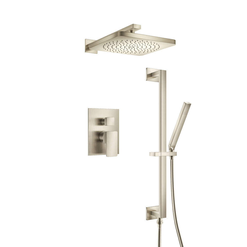 ISENBERG 196.3450BN Brushed Nickel PVD Serie 196 Two Output Shower Set With Shower Head, Hand Held And Slide Bar