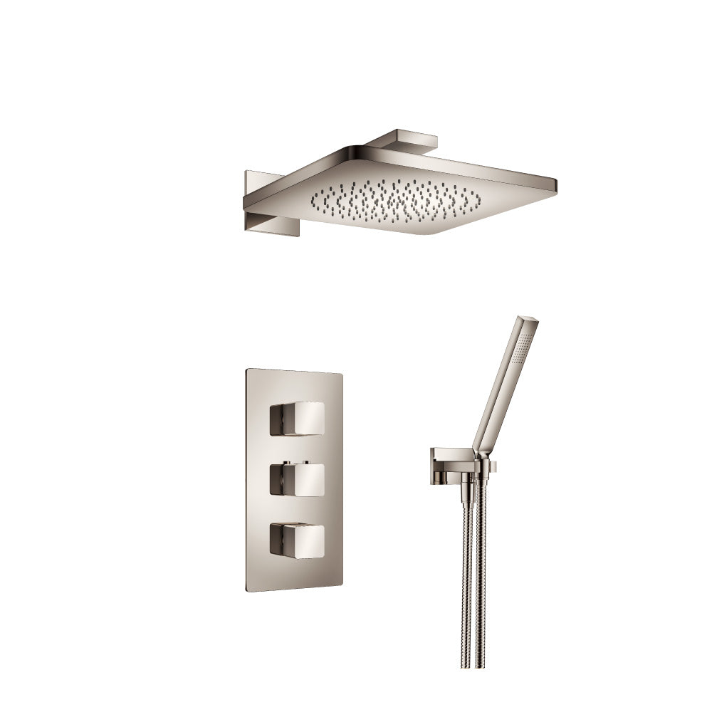 ISENBERG 196.7150PN Polished Nickel PVD Serie 196 Two Output Shower Set With Shower Head And Hand Held