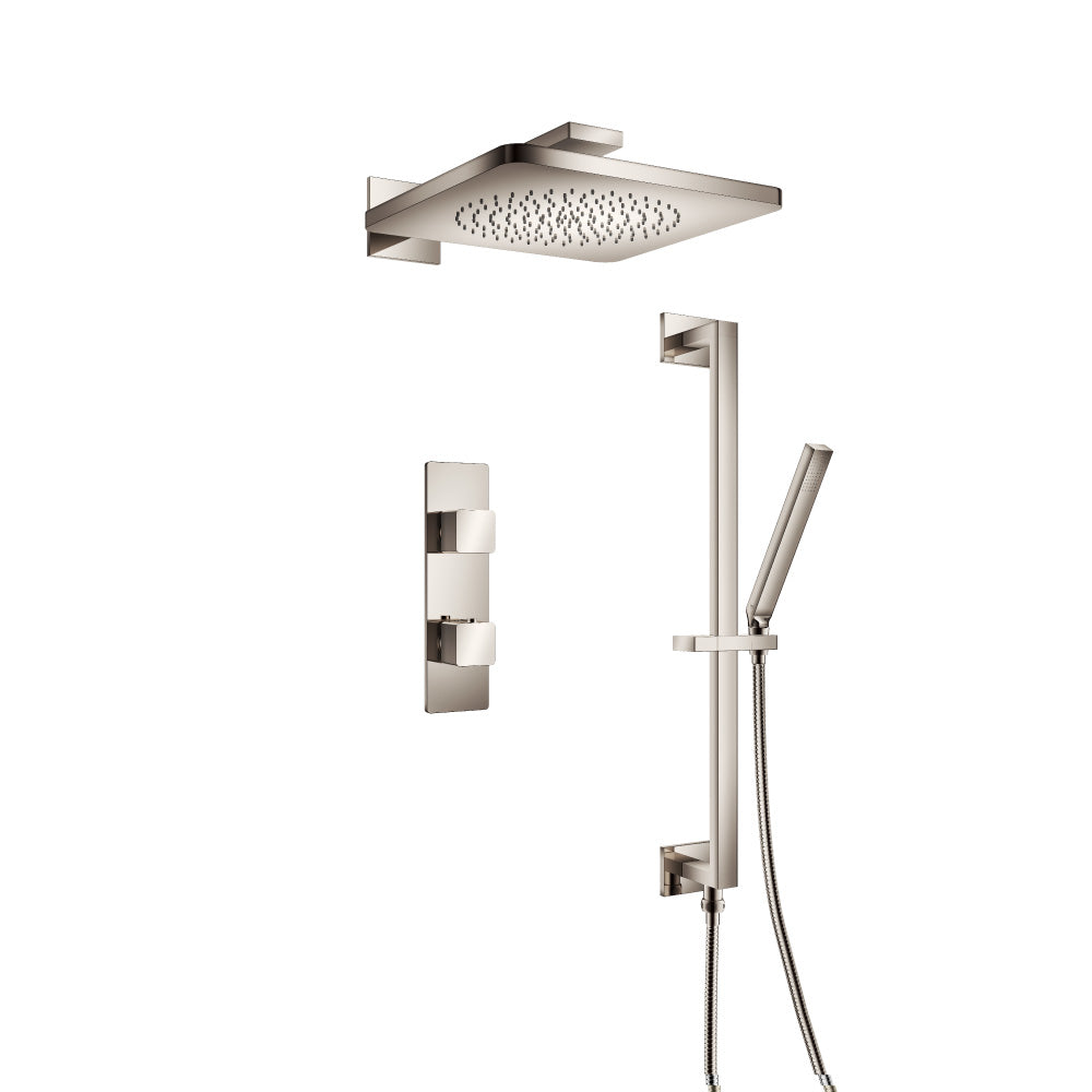 ISENBERG 196.7350PN Polished Nickel PVD Serie 196 Two Output Shower Set With Shower Head, Hand Held And Slide Bar