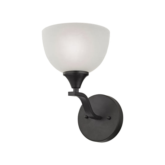 THOMAS 2101WS/10 Bristol Lane 1-Light Vanity Light in Oil Rubbed Bronze with White Glass