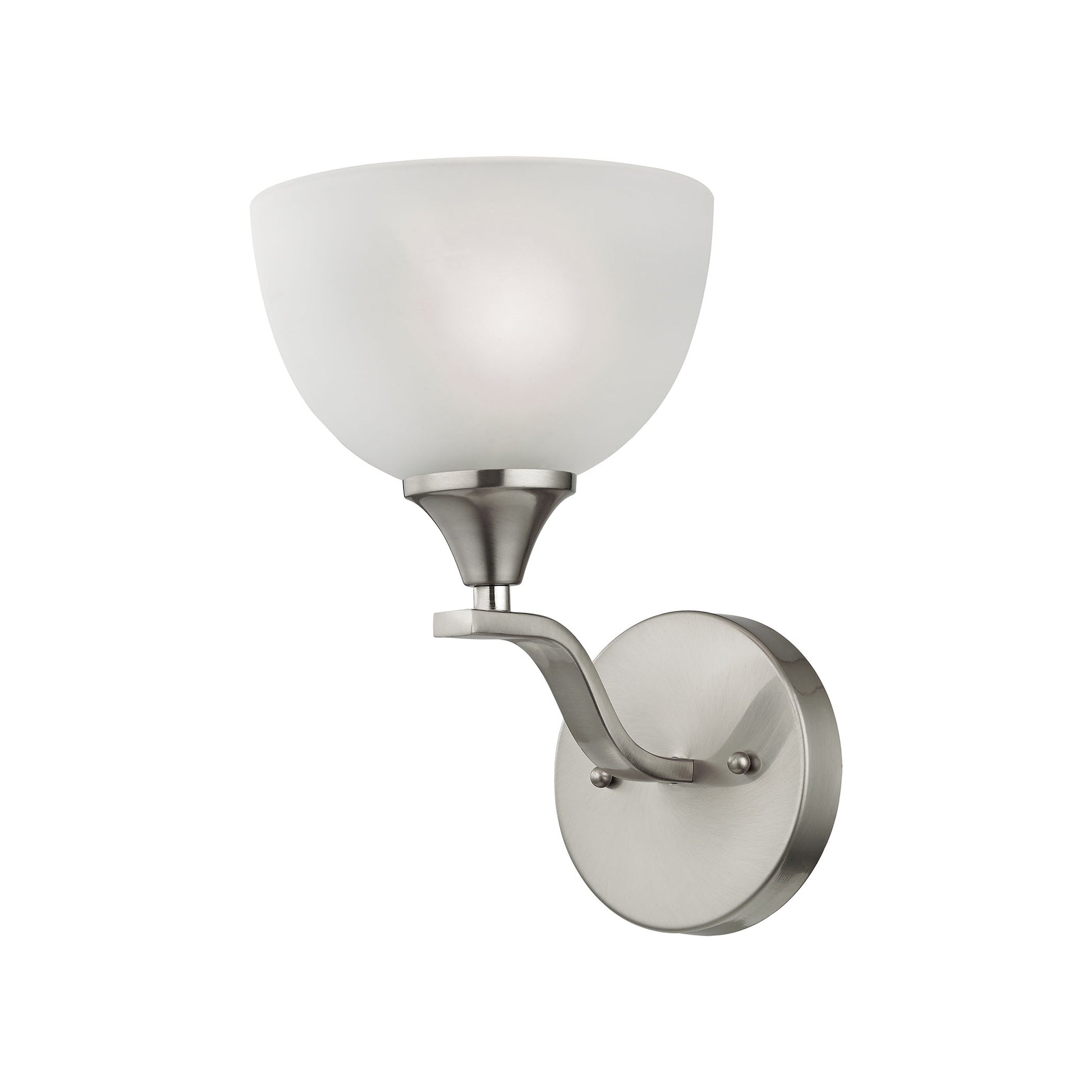 THOMAS 2101WS/20 Bristol Lane 1-Light Vanity Light in Brushed Nickel with White Glass