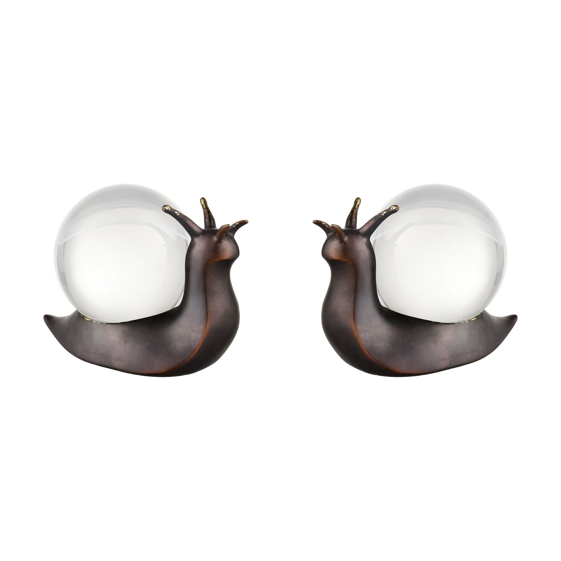 ELK SIGNATURE 2182-055/S2 Slug it Out Objects in Oil Rubbed Bronze and Clear (Set of 2)