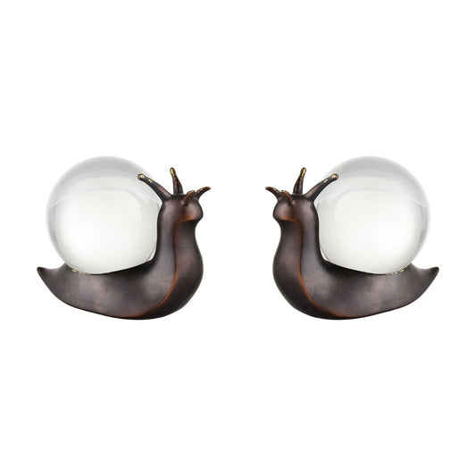 ELK SIGNATURE 2182-055/S2 Slug it Out Objects in Oil Rubbed Bronze and Clear (Set of 2)