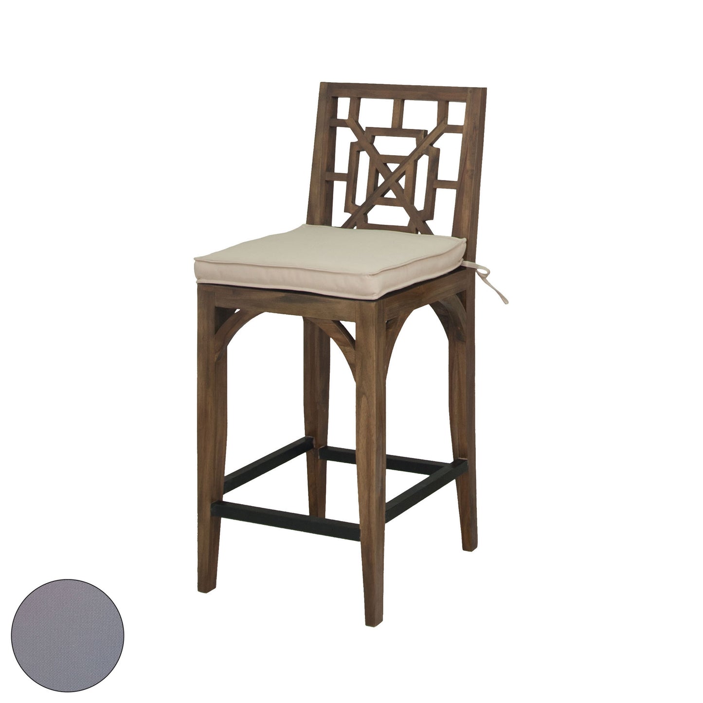 ELK SIGNATURE 2317006GO Teak Patio Barstool Cushion - Gray