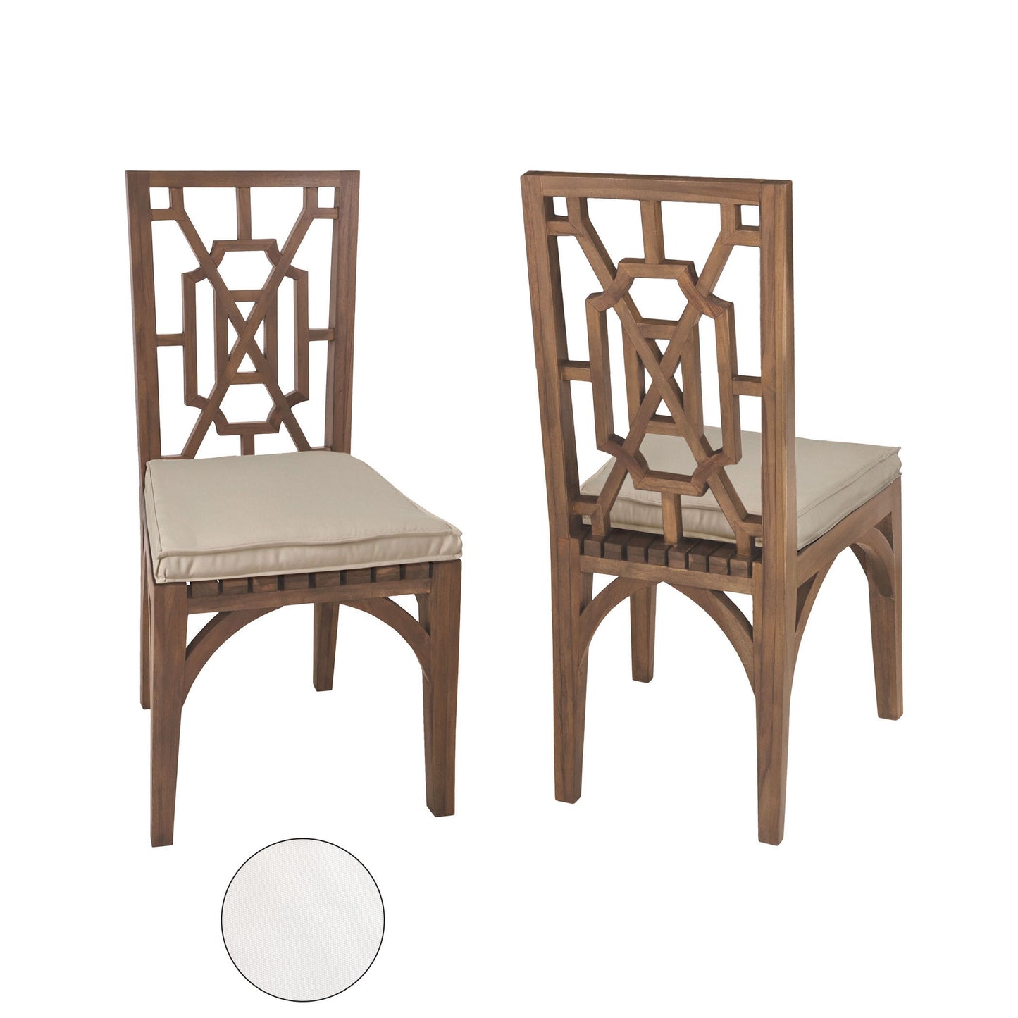 ELK SIGNATURE 2317019WO Teak Garden Dining Chair Cushion in White