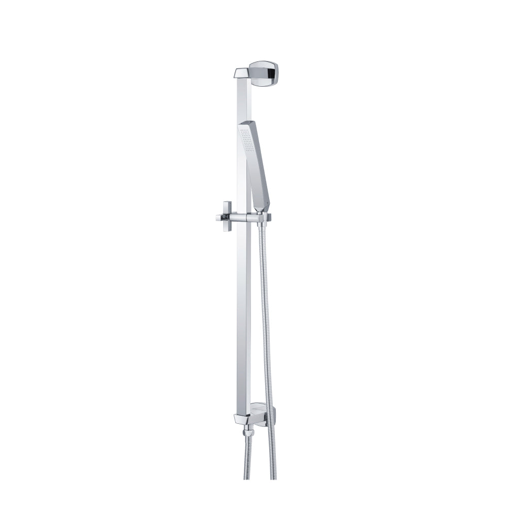 ISENBERG 240.2016CP Chrome Universal Fixtures Hand Shower Set with Slide Bar, Integrated Elbow & Hose
