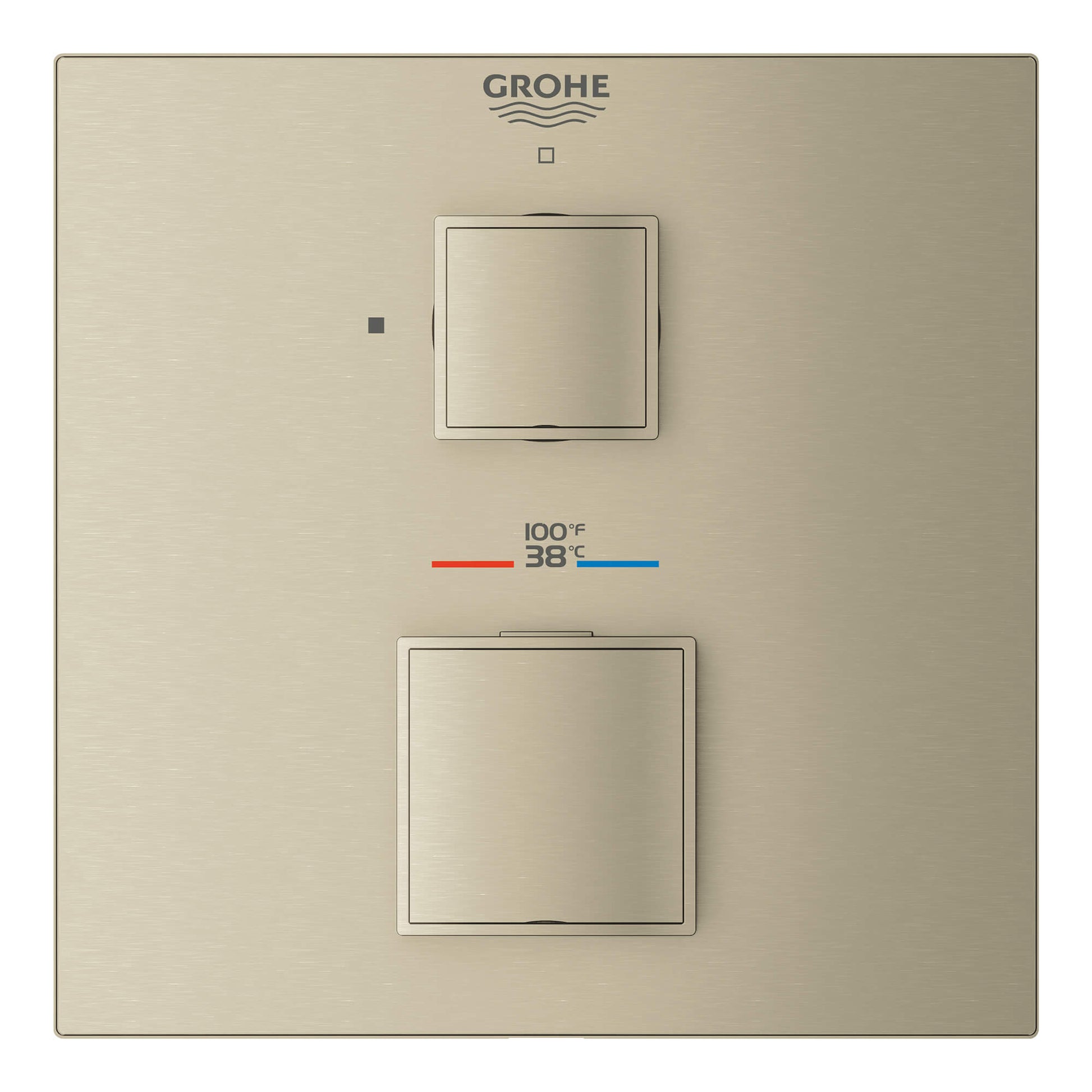 GROHE 24157EN0 Grohtherm Brushed Nickel Single Function 2-Handle Thermostatic Valve Trim