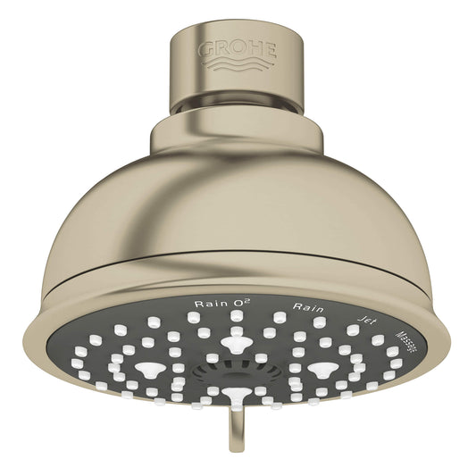 GROHE 26045EN1 Tempesta Brushed Nickel 100 Shower Head, 4" - 4 Sprays, 1.75 gpm