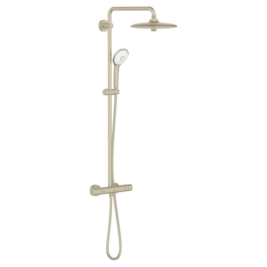 GROHE 26128EN2 Euphoria Brushed Nickel 260 CoolTouch Thermostatic Shower System, 1.75gpm