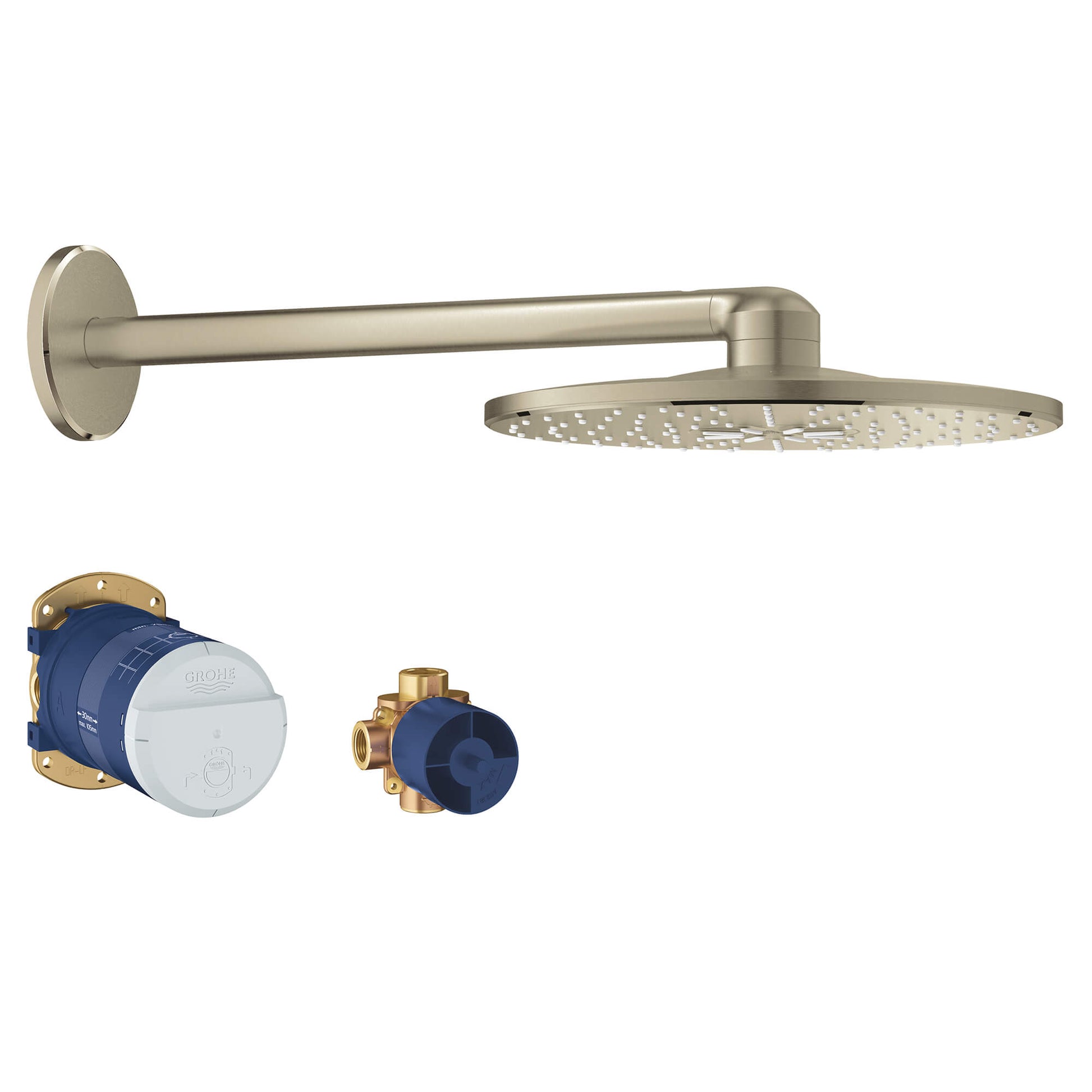 GROHE 26502EN0 Rainshower Brushed Nickel 310  Shower Head Set, 12" - 2 Sprays, 1.75 gpm