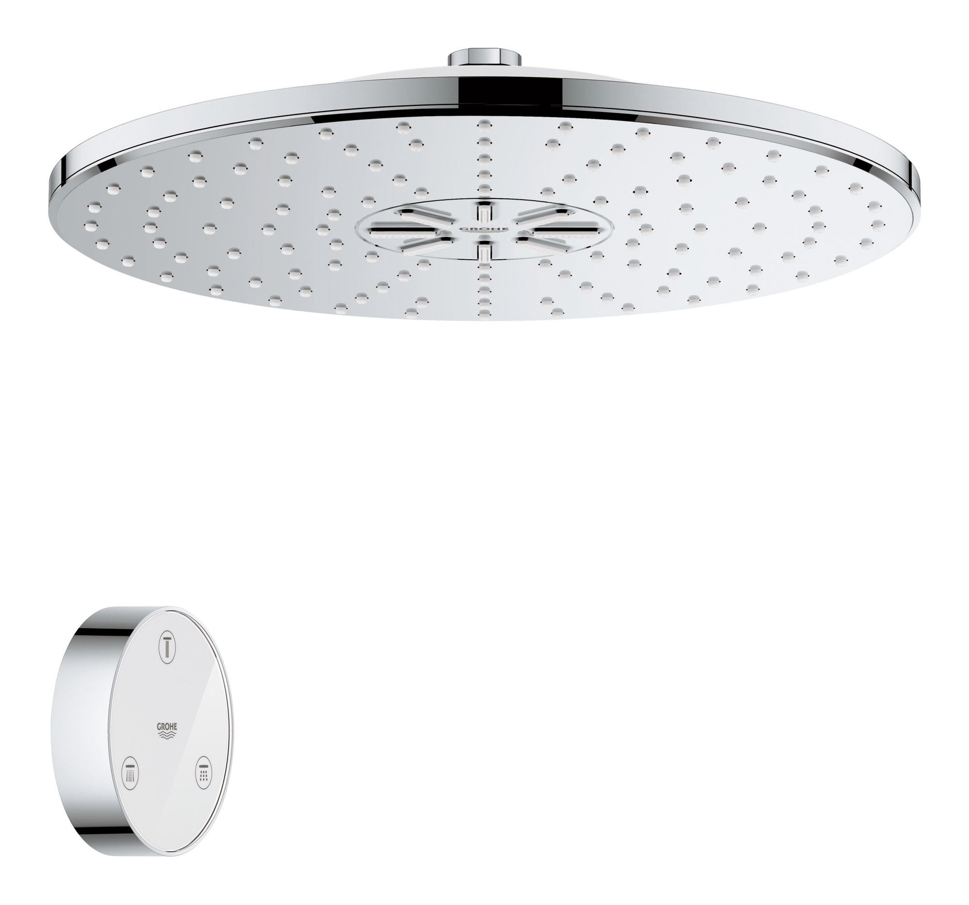 GROHE 26644000 Rainshower Chrome Shower Head with Remote, 12" - 2 Sprays, 1.75gpm