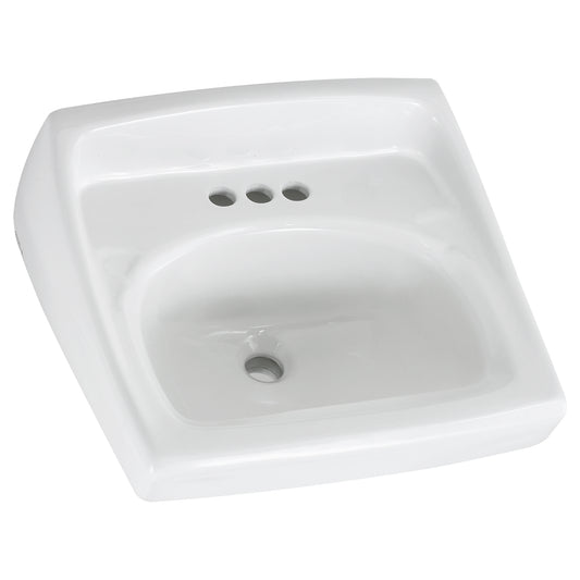 AMERICAN-STANDARD 0355027.020, Lucerne Wall-Hung Sink for Exposed Bracket Support With 4-Inch Centerset in White