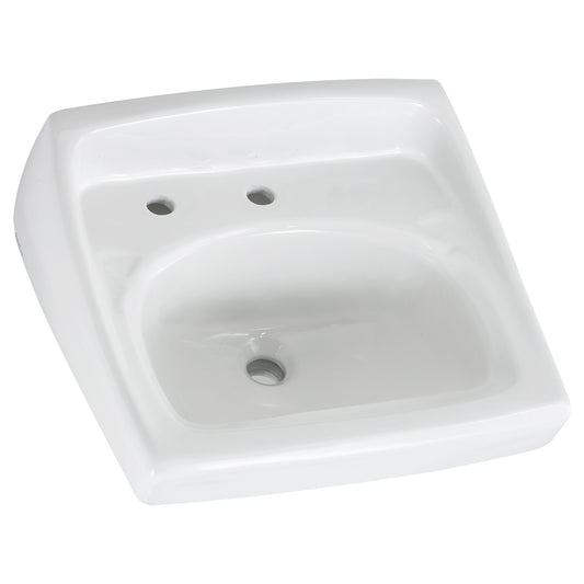 AMERICAN-STANDARD 0356115.020, Lucerne Wall-Hung Sink With Center Hole Only and Extra Left-Hand Hole in White
