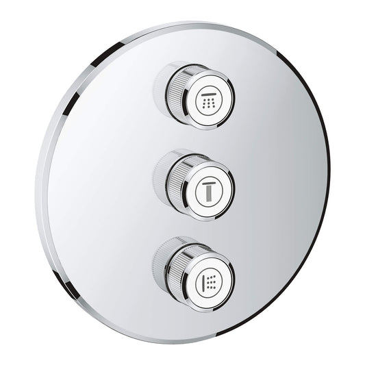 GROHE 29122000 Grohtherm Chrome Triple Volume Control Trim