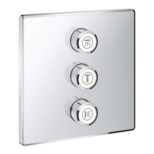 GROHE 29127000 Grohtherm Chrome Triple Volume Control Trim