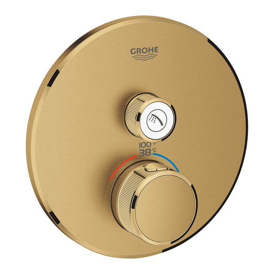 GROHE 29136GN0 Grohtherm Brushed Cool Sunrise Single Function Thermostatic Valve Trim